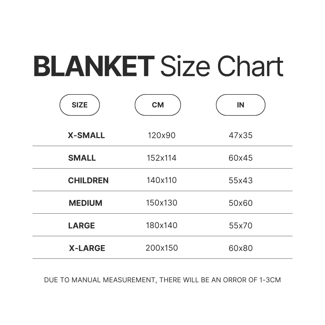 Blanket Size Chart - Mashle Merch