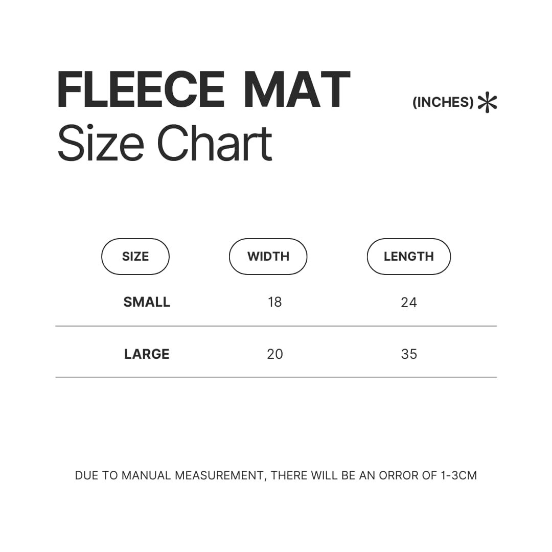 Fleece Mat Size Chart - Mashle Merch