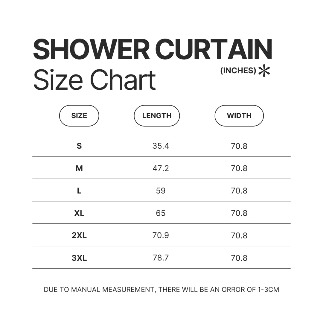 Shower Curtain Size Chart - Mashle Merch